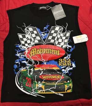 Movement Rich Essentials Sleeveless Racing Graphic Tank Top Black S